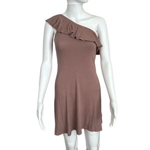 American Eagle Ribbed Stretchy One Shoulder Ruffle Dress‎ size XXS